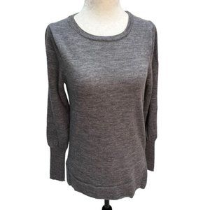 𝅺Badgley Mischka Lightweight Merino Wool Grey Long Sleeve Sweater Size S